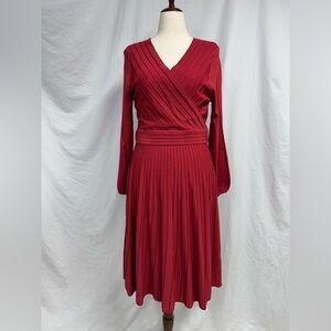 The Fold London Belluno Knitted Dress Red DK140L